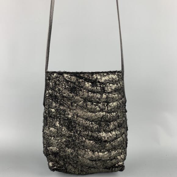SIMONA TAGLIAFERRI Textured Grey Fabric Shoulder Handbag - Picture 5 of 7